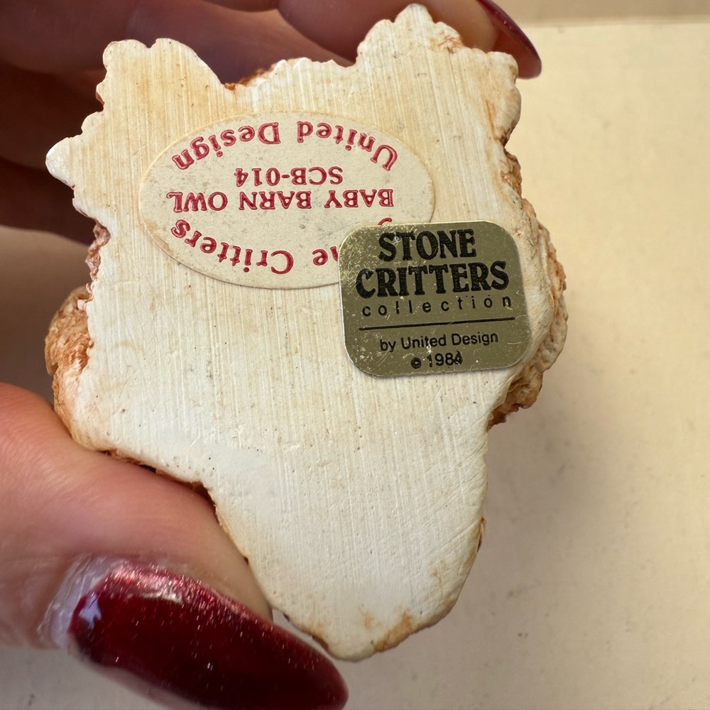 Vintage Stone Critters Baby Barn Owl Figurine by United Design Corp. - Picture 8 of 13